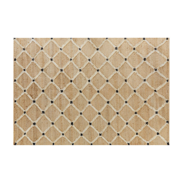 Bloomsbury Market Mishawaka Geometric Hand Woven Flatweave Beige Area